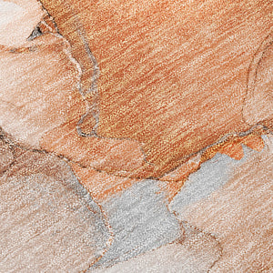 Homeroots 2' X 8' Abstract Washable Indoor Outdoor Runner Rug - Stylish, Stain Resistant Addition For Any Space 10' X 14' Polyester 560671