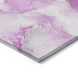 Homeroots 3' X 5' Pink And Ivory Abstract Washable Non Skid Indoor Outdoor Area Rug Pink Polyester 560675