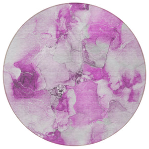 Homeroots 2' X 8' Abstract Washable Indoor Outdoor Runner Rug - Stylish, Stain Resistant Addition For Any Space 8' Round Polyester 560677