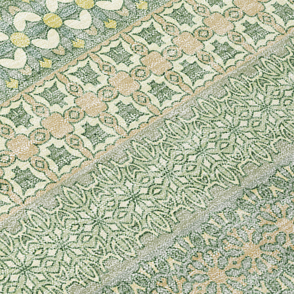 Homeroots 3' X 5' Artichoke Green Striped Washable Non Skid Indoor Outdoor Area Rug Aloe Polyester 560684