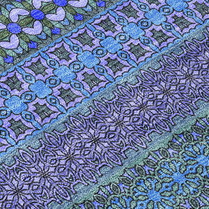 Homeroots 5' X 8' Blue And Green Striped Washable Non Skid Indoor Outdoor Area Rug Blue Polyester 560694