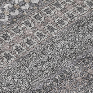 Homeroots 2' Artichoke Green Striped Washable Indoor Outdoor Runner Rug - Stylish, Stain-resistant Design 8' Round Polyester 560722