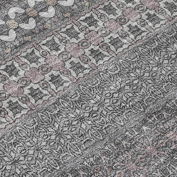 Homeroots 2' Artichoke Green Striped Washable Indoor Outdoor Runner Rug - Stylish, Stain-resistant Design 8' X 10' Polyester 560723