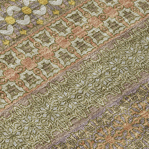 Homeroots 2' Artichoke Green Striped Washable Indoor Outdoor Runner Rug - Stylish, Stain-resistant Design Khaki Polyester 560727