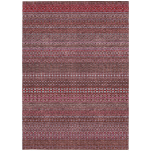 Homeroots 3' X 5' Merlot Striped Washable Non Skid Indoor Outdoor Area Rug Merlot Polyester 560738