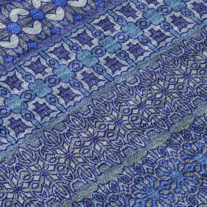 Homeroots 5' X 8' Navy Blue Striped Washable Non Skid Indoor Outdoor Area Rug Navy Polyester 560748