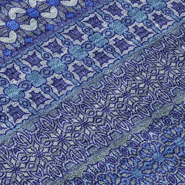 Homeroots 2' Artichoke Green Striped Washable Indoor Outdoor Runner Rug - Stylish, Stain-resistant Design 9' X 12' Polyester 560751