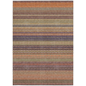 Homeroots 2' Artichoke Green Striped Washable Indoor Outdoor Runner Rug - Stylish, Stain-resistant Design 3' X 5' Polyester 560765