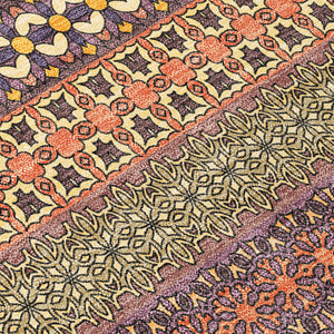 Homeroots 5' X 8' Orange Striped Washable Non Skid Indoor Outdoor Area Rug Paprika Polyester 560766