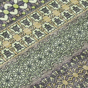 Homeroots 2' Artichoke Green Striped Washable Indoor Outdoor Runner Rug - Stylish, Stain-resistant Design 10' X 14' Polyester 560788