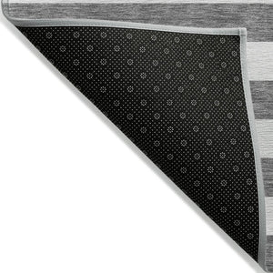 HomeRoots 5' Striped Washable Area Rug - Modern Black and White Design for Indoor or Outdoor Spaces, Durable! 5' X 8' 560811