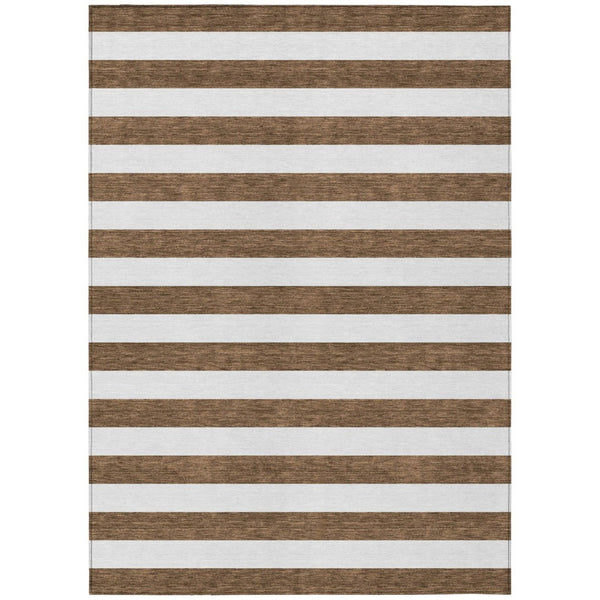 HomeRoots 5' Striped Washable Area Rug - Modern Black and White Design for Indoor or Outdoor Spaces, Durable! 5' X 8' 560820