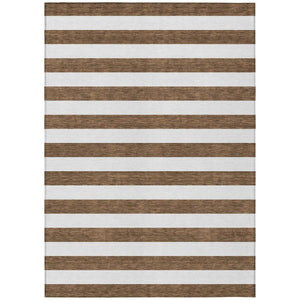 HomeRoots 5' Striped Washable Area Rug - Modern Black and White Design for Indoor or Outdoor Spaces, Durable! 10' X 14' 560824