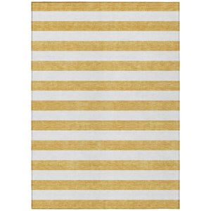 HomeRoots 5' Striped Washable Area Rug - Modern Black and White Design for Indoor or Outdoor Spaces, Durable! 5' X 8' 560829