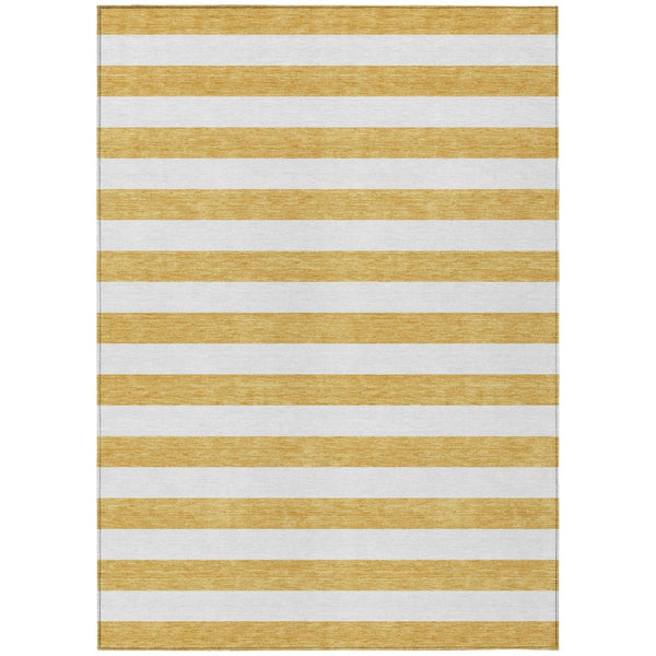 HomeRoots 5' Striped Washable Area Rug - Modern Black and White Design for Indoor or Outdoor Spaces, Durable! 5' X 8' 560829