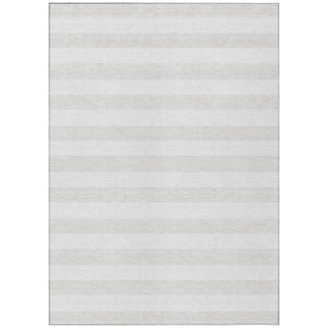 HomeRoots 5' Striped Washable Area Rug - Modern Black and White Design for Indoor or Outdoor Spaces, Durable! 9' X 12' 560859