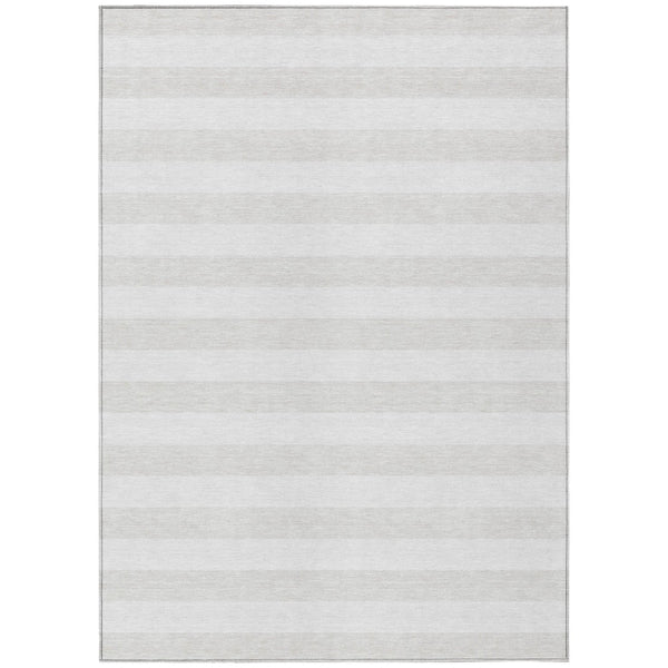 HomeRoots 5' Striped Washable Area Rug - Modern Black and White Design for Indoor or Outdoor Spaces, Durable! 9' X 12' 560859