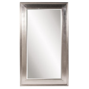 Howard Elliott Christian Large Silver Leaf Mirror - Stately Wood Frame With Bevel For Contemporary Home Decor Silver Wood 56086-howard-elliott
