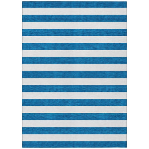HomeRoots 5' Striped Washable Area Rug - Modern Black and White Design for Indoor or Outdoor Spaces, Durable! 10' X 14' 560878