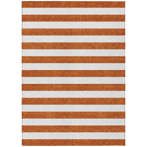 HomeRoots 5' Striped Washable Area Rug - Modern Black and White Design for Indoor or Outdoor Spaces, Durable! 8' X 10' 560903