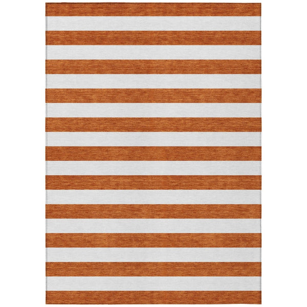 HomeRoots 5' Striped Washable Area Rug - Modern Black and White Design for Indoor or Outdoor Spaces, Durable! 8' X 10' 560903