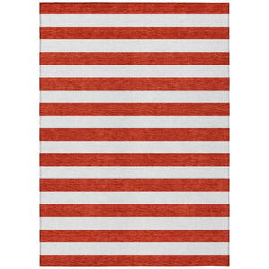 HomeRoots 5' Striped Washable Area Rug - Modern Black and White Design for Indoor or Outdoor Spaces, Durable! 9' X 12' 560931