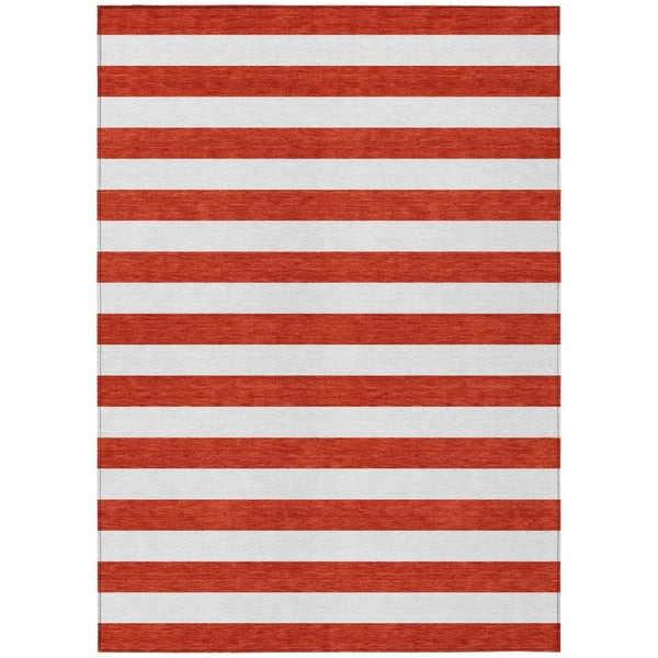 HomeRoots 5' Striped Washable Area Rug - Modern Black and White Design for Indoor or Outdoor Spaces, Durable! 9' X 12' 560931