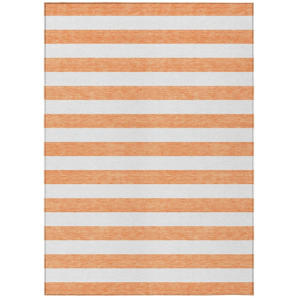 HomeRoots 5' Striped Washable Area Rug - Modern Black and White Design for Indoor or Outdoor Spaces, Durable! 5' X 8' 560937