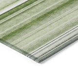 Homeroots 2' X 8' Artichoke Green Striped Washable Indoor Outdoor Runner Rug Aloe Polyester 560979