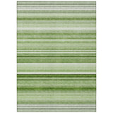 Homeroots 3' X 5' Artichoke Green Striped Washable Non Skid Indoor Outdoor Area Rug Aloe Polyester 560981