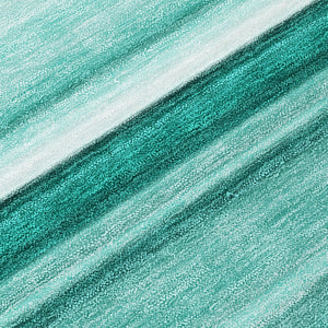HomeRoots 5' Washable Artichoke Green Striped Area Rug for Indoor and Outdoor Spaces - Durable, Non-Slip Design Aqua 560992
