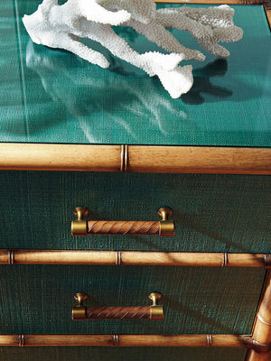 Lexington Tommy Bahama Home Pacific Teal Chest - Elevate Your Space With Luxurious Design, 4 Drawers & Protective Glass Top Pacific Teal  560-624