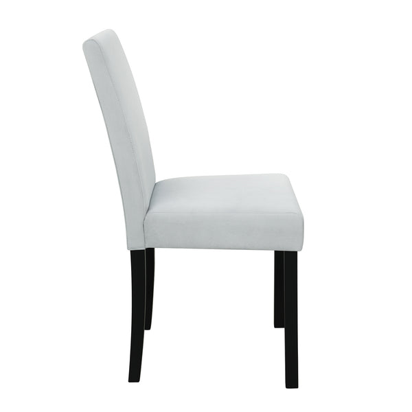 English Elm Sarang Faux Marble Black Dining Table with 4 Silver Padded Chairs — Solid Wood MDF, Sturdy Craftsmanship B201P359580