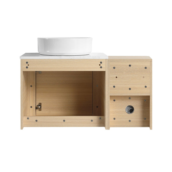 English Elm 36'' Wall-Mounted Bathroom Vanity With Stylish Ceramic Sink, Soft-Close Door, And Smart Storage Solutions W999S00467