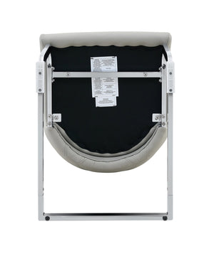 English Elm Dining Chairs Set Of 4 - Light Gray Faux Leather With Gold Accents, Modern High Back Design & Comfort W3493P356398