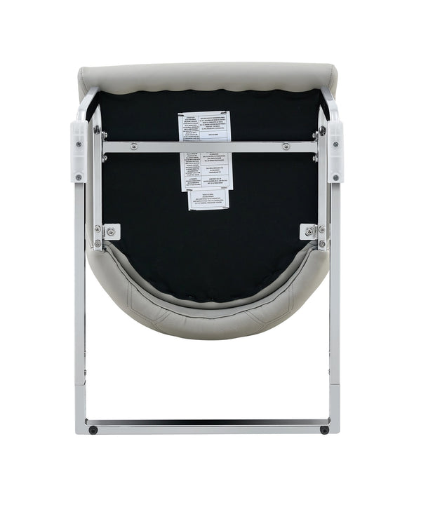 English Elm Dining Chairs Set Of 4 - Light Gray Faux Leather With Gold Accents, Modern High Back Design & Comfort W3493P356398