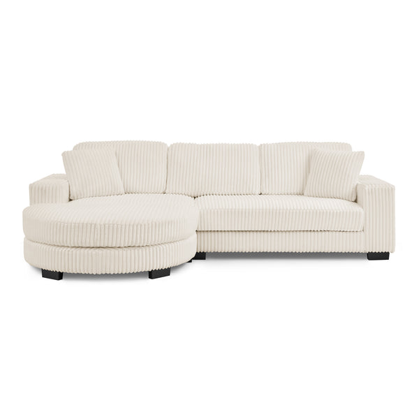 English Elm Corduroy Tufted Modular Sleeper Sectional Sofa – Stylish L-Shaped Design With Flexible Footstool Options W487S00345