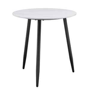 English Elm Modern Nesting Cocktail Tables 3-Piece Occasional Set with Sintered Stone Tops and Metal Legs, Compact Stylish Design Black,White 35 L x 35 W x 5.5 H B011P232143