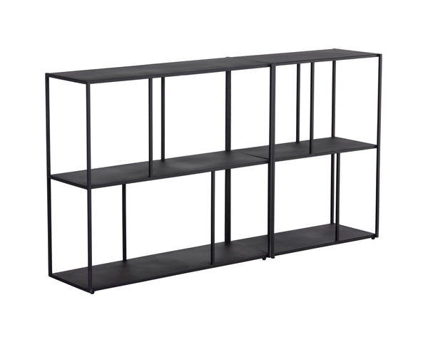 Sunpan Eiffel Low Bookcase - Stylish Iron Design with Anti-Tipping Kit for Modern Living and Office Spaces Medium - 34.75W x 12D x 31H