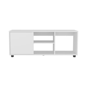 English Elm Adel 51" TV Stand for Up to 60" TVs – White MDF Console with 4 Open Shelves, Cabinet, Cable Management B200P286981