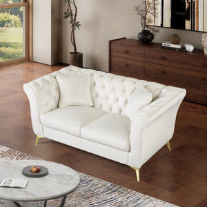 English Elm 102 Inch Linen Modular Sectional Sofa with Hidden Storage and Cloud Cushion Comfort Beige W1099S00173