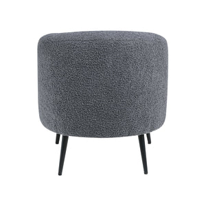 English Elm Luxury Boucle Accent Chair with High-Density Foam, Curved Mid-Century Design, Plush Seat Comfort Dark Gray 26.5 L x 29.5 W x 22 H B011P283279