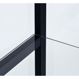 English Elm Callie Black Glass Curio Cabinet with 3 Shelves - Sleek Tempered Glass Door, Stylish Storage Display B062P328663