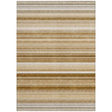 Homeroots 5' X 8' Chocolate Striped Washable Non Skid Indoor Outdoor Area Rug Chocolate Polyester 561009