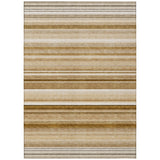 Homeroots 5' X 8' Chocolate Striped Washable Non Skid Indoor Outdoor Area Rug Chocolate Polyester 561009