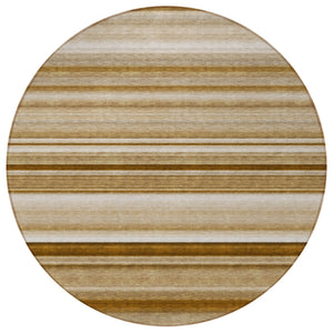 Homeroots 5' X 8' Stylish Striped Washable Indoor Outdoor Area Rug – Perfect For Kids, Pets & Easy Care Chocolate Polyester 561010