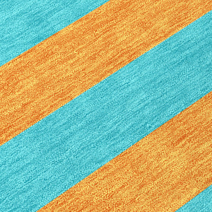 Homeroots 8' X 10' Aqua Striped Washable Non Skid Indoor Outdoor Area Rug Aqua Polyester 561029