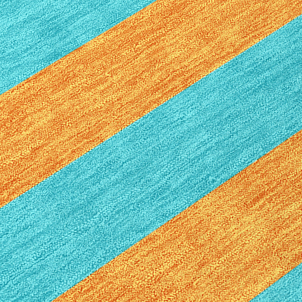 Homeroots 8' X 10' Aqua Striped Washable Non Skid Indoor Outdoor Area Rug Aqua Polyester 561029