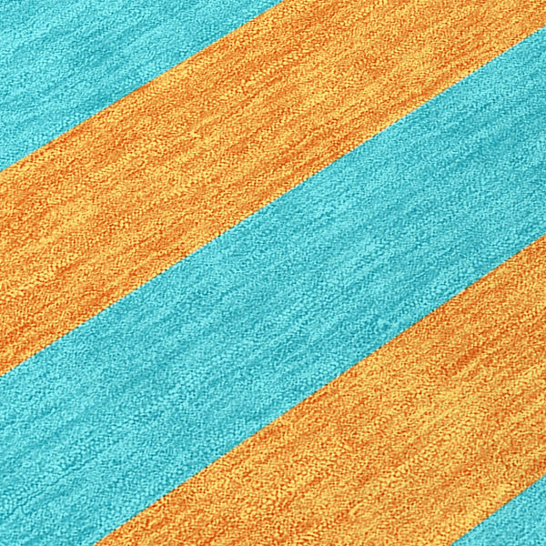 Homeroots 8' Runner Stylish Striped Washable Non-skid Indoor-outdoor Rug For Kid-friendly Spaces Aqua Polyester 561030