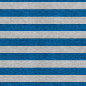 Homeroots 8' Runner Stylish Striped Washable Non-skid Indoor-outdoor Rug For Kid-friendly Spaces Blue Polyester 561044